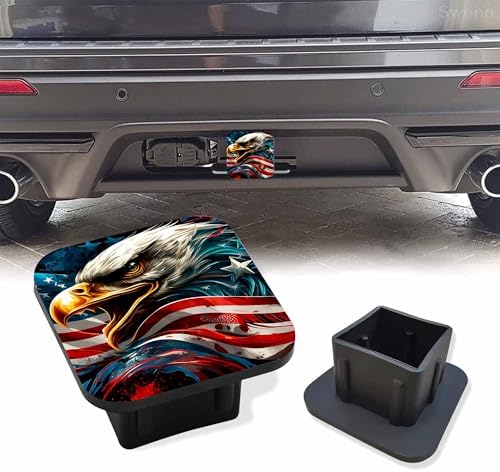 Trailer Hitch Cover, Patriotic Bald Eagle American Pride Flag Hitch Cover by Unknown