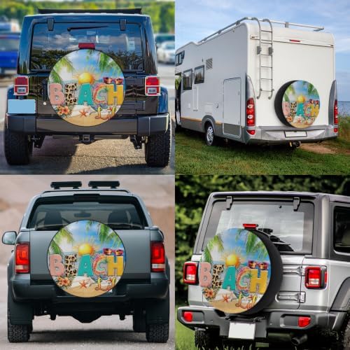 Summer Beach Blue Spare Tire Cover Dust-Proof Wheel Protector - Image 6
