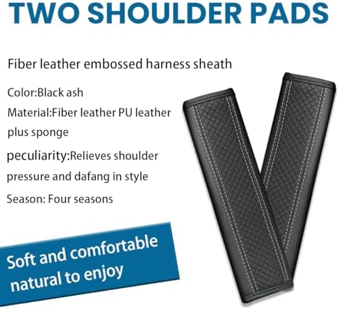 Osilly 2PCS Fiber Leather Seat Belt Shoulder Pads - Image 4
