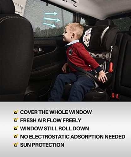 ESEWALAS Car Window Shades, Car Window Covers, Adjustable Elastic Fabric Sun - Image 3