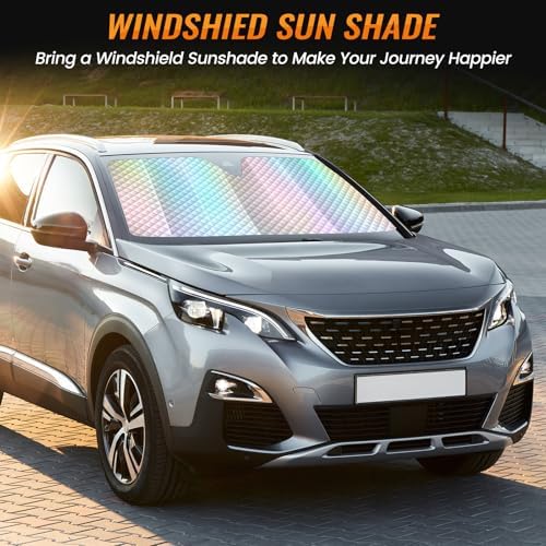Windshield Sun Shade, Reflective Car Sunshade Blocks Heat, 55 x 29.5 in - Image 7