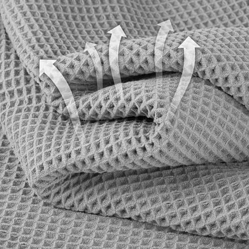 Microfiber Waffle Hand Towels, 2 Pieces, Fast Drying, Lint Free 430 GSM - Image 2