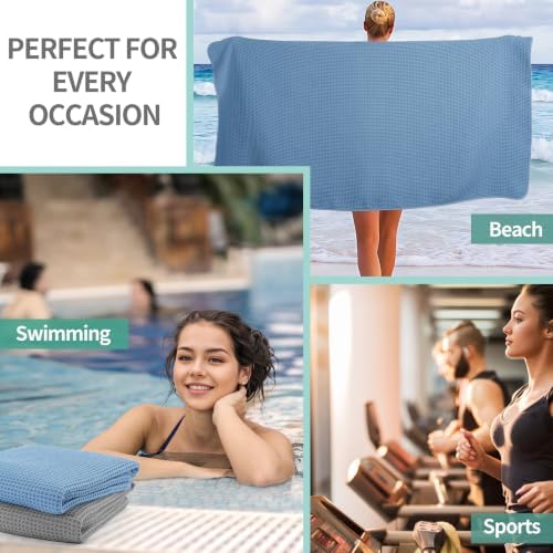 Microfiber Waffle Bath Towels, 4 Pieces, Fast Drying, Lint Free 430 GSM - Image 7