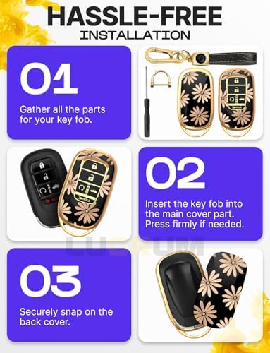 Lucrum Compatible with Honda Key Fob Cover & Keychain - Image 6