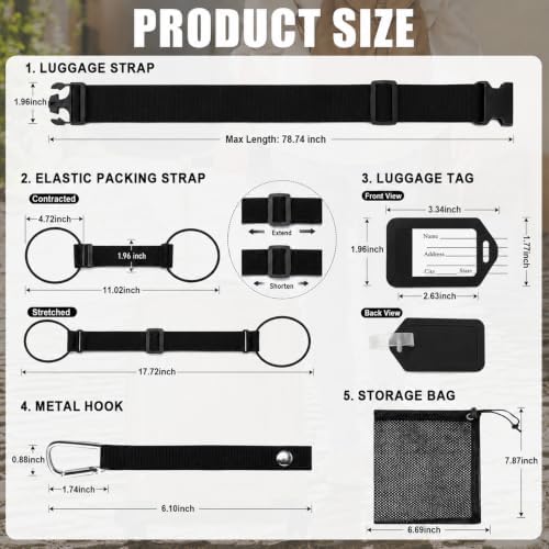 6PCS Adjustable Luggage Connector Straps - Image 2