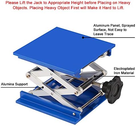stonylab 6x6 inch Lab Jack, 150x150 mm Aluminum Alloy Top Deck Laboratory - Image 2