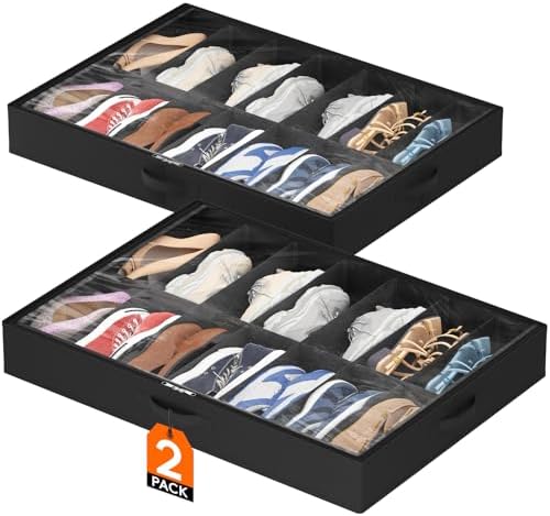 Lifewit Under Bed Shoe Storage Organizer Container, 2 Pack by Lifewit