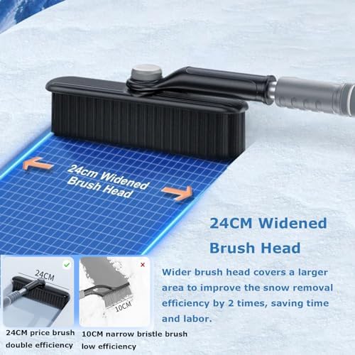 3 In 1 Snow Brush Ice Scraper for Car Windshield Extendable Snow Removal - Image 6
