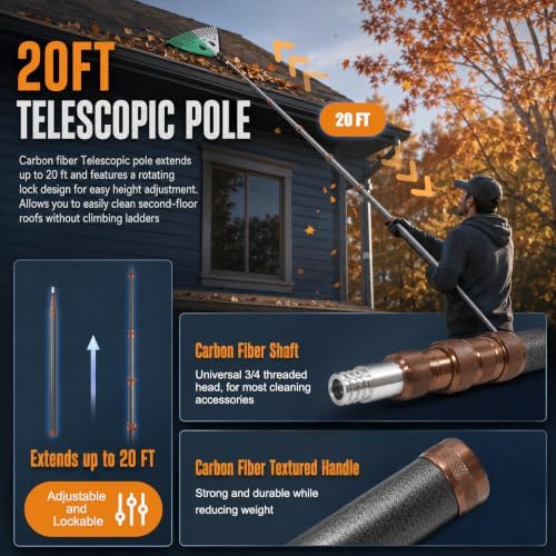 20FT Telescoping Roof Rake Set, Roof Rake - Image 3
