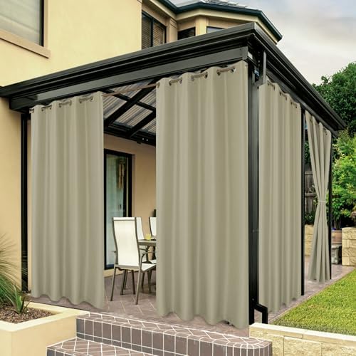 BONZER Outdoor Curtains for Patio Waterproof Thick by Bonzer