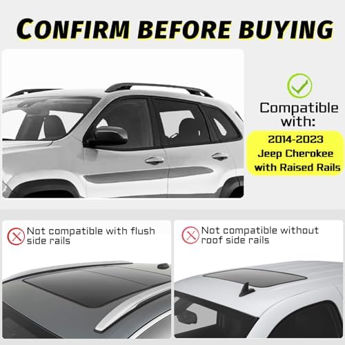 330LB Roof Rack Cross Bars Fit for 2014-2023 Jeep Cherokee Cargo Bars - Image 2