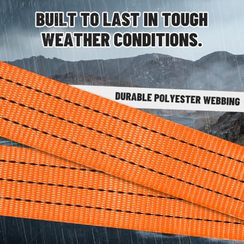 E-Track Ratchet Straps, 8 Pack, 4500 LBS, Heavy Duty Tie Downs - Image 4