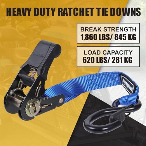Ayaport Ratchet Straps Tie Downs, 1860lbs Break Strength, Larger Open S Hook W - Image 2