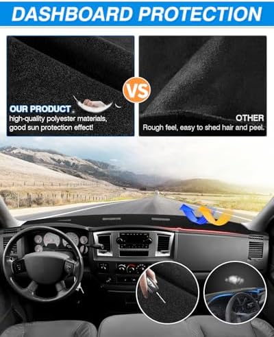 CARTIST Dash Cover for 2006-2009 Dodge Ram 2500 3500/2006-08 Dodge Ram 1500 - Image 5