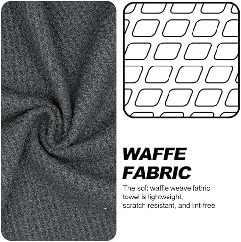 Small Magnetic Golf Towel with Clip, Microfiber Waffle Design - Image 2