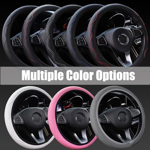 Elastic Steering Wheel Cover Gray Universal 14-15 inch Steering Wheel Covers - Image 4