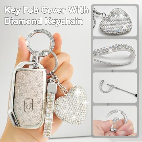 Key Fob Cover with Diamond, Compatible with Kia Cerato Ceed Forte NIRO Seltos - Image 3