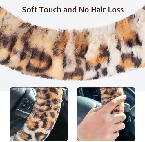 Accmor Fluffy Car Steering Wheel Cover, Universal Fuzzy Wheel Cover 14 1/2-15 & - Image 4