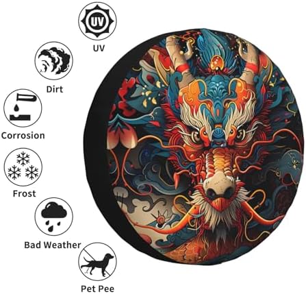 Dragon Spare Tire Cover Weatherproof Universal Wheel Protectors Wheel Covers - Image 5