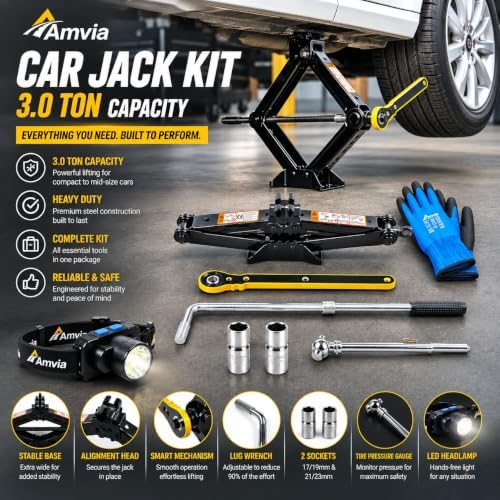 Car Jack Kit 3 Ton Scissor Jack - Image 5