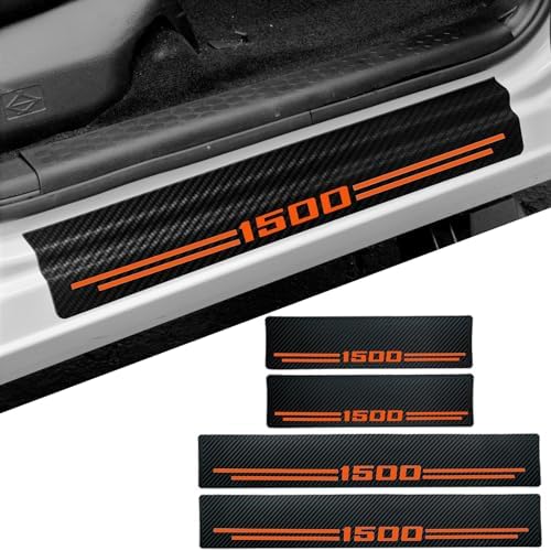 Car Accessories 4 Pcs Carbon Fiber Door Sill Scuff Protector Auto Door Entry - Image 2