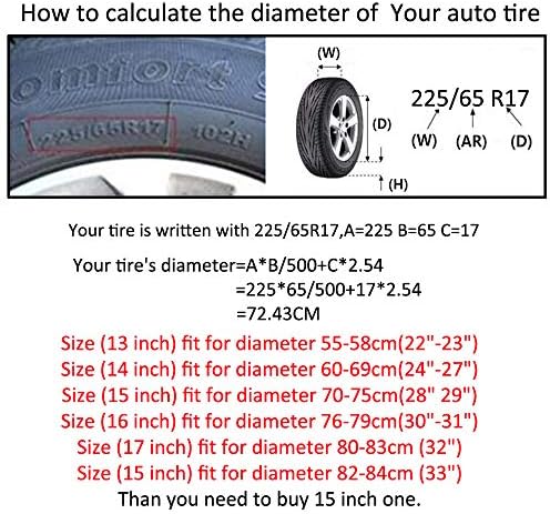 ESUPPORT Spare Tire Cover 13" inch Wheel Tyre Protector - Image 5
