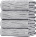 Homaxy 100% Cotton Oversized Waffle Weave Kitchen Towels 4-Pack, Light Gray by Homaxy