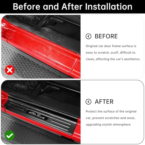 2PCS Door Sill Guards for Jeep Wrangler 2018-2025 2026 JL JLU & 2020-2026 - Image 3