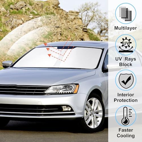 Windshield Sun Shade for 2013-2018 Volkswagen Golf MK7 - Image 2