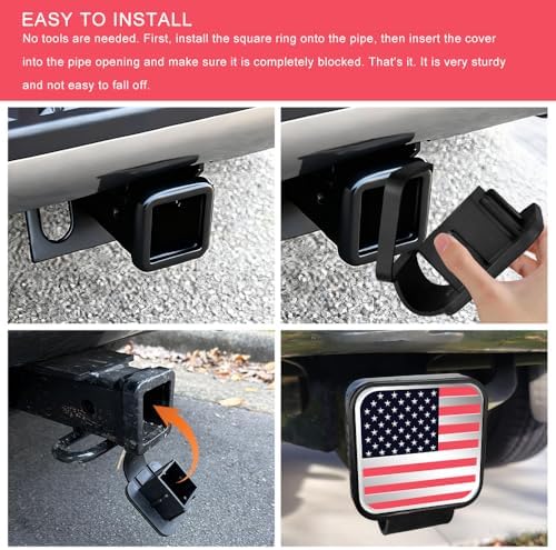 2 Inch Trailer Hitch Cover, Tow Hitch Covers, American Flag Tow Receiver Tube - Image 6