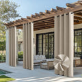 NICETOWN 100% Blackout Patio Outdoor Curtains Waterproof 2 Panels, Linen by NICETOWN