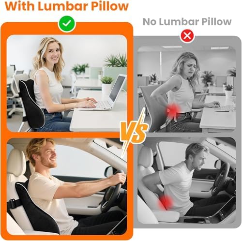 CloudBliss Lumbar Support Pillow, Memory Foam - Image 3