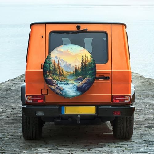 Spare Tire Cover Mountains Nature Scenery Wheel Covers Weatherproof Universal - Image 6