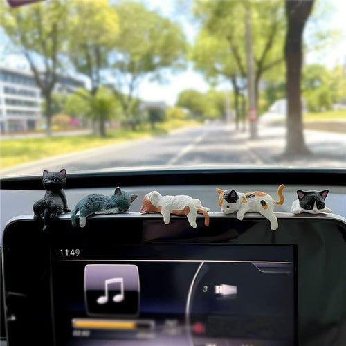 10 Pcs Cute Cat Car Accessories Funny Resin Cat Figurines - Image 2