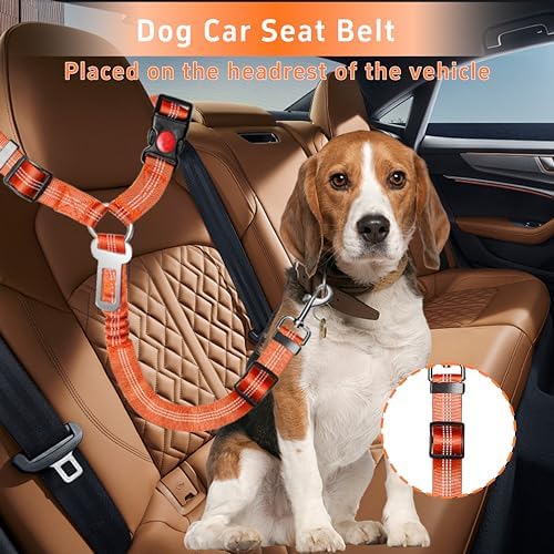 Seyezo Dog Car Seat Belt for Car, 2 Piece Set Retractable Dog Car Harness - Image 3