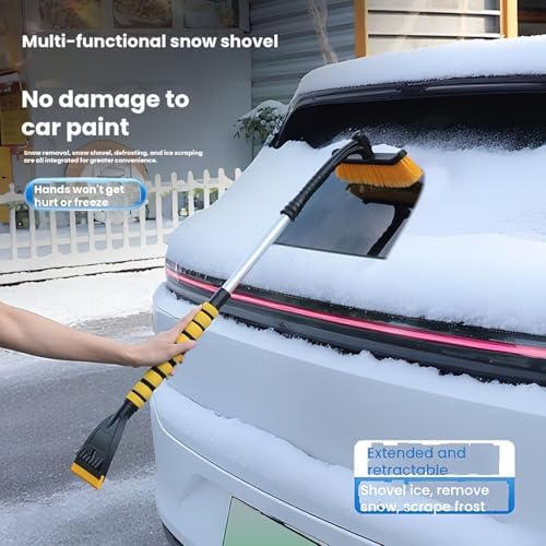 Car Snow Shovel, car Mounted Telescopic defrosting Shovel, Snow Brush 2-in-1 - Image 4