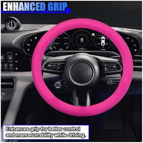 3PCS Silicone Car Steering Wheel Cover Set, Anti-Slip Car Steering Wheel & - Image 3