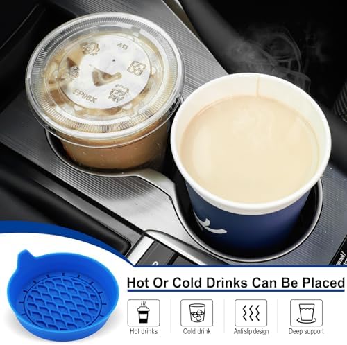 SINGARO Car Cup Holder Coaster, Silicone Cup Holder Insert, Universal Non-Slip - Image 3