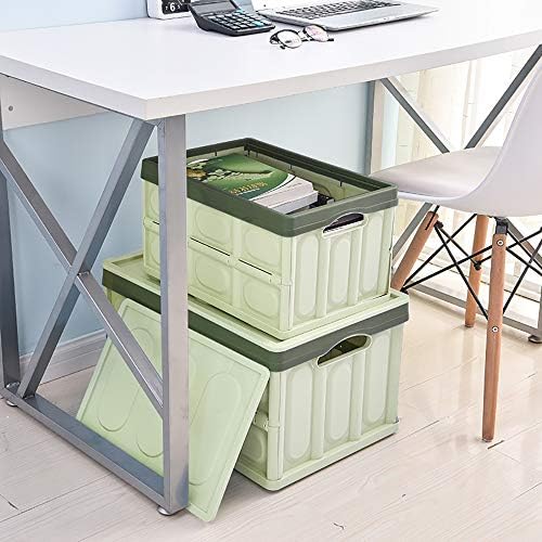 Lidded Storage Bins 2 Pack 30L Collapsible Storage Box Crates Plastic Tote - Image 7