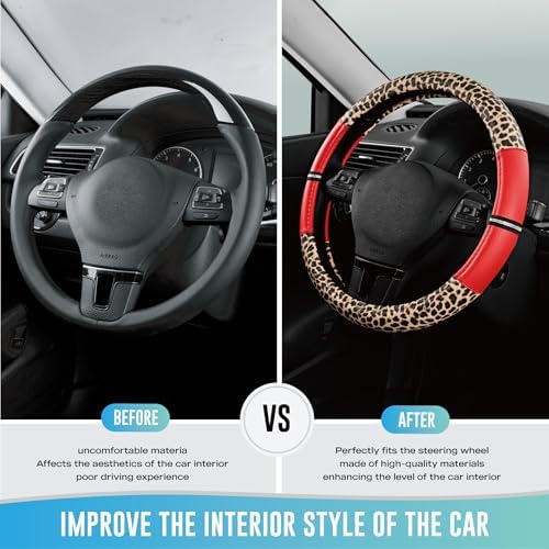 Road Comforts Leopard Steering Wheel Cover - Image 3