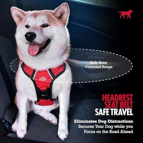 Tuff Pupper Dog Seat Belt for Car Headrest | Adjustable Length Dog Car Harness - Image 4