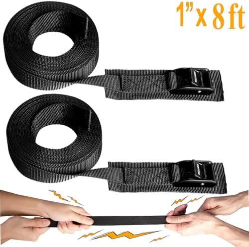 WEDAMER Kayak Tie Down Straps 1" x8Ft Cam Buckle Lashing Straps 2 Pack - Image 2