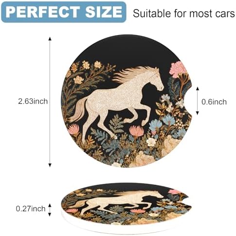 2 Pack Car Cup Holder Coaster, 2.63 inch Anti Slip Insert Absorbent Ceramic Car - Image 7