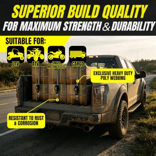 Retractable Ratchet Straps, Motorcycle, Pickup Truck - Image 2