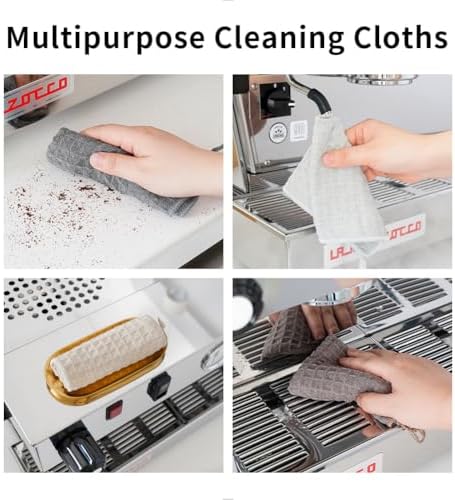 watchget 4 Pack Microfiber Espresso Barista Cleaning Towels, Dark Grey - Image 4
