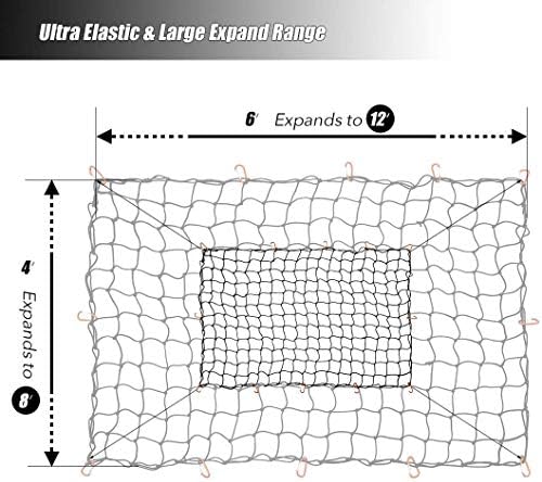 CZC AUTO Bungee Cargo Net 4x6Ft Stretches to 8x12Ft - Image 2