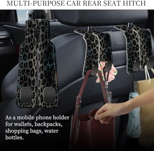PU Leather Car Seat Hook, Storage Headrest Hanger, Cute Car Backseat Organizer - Image 3