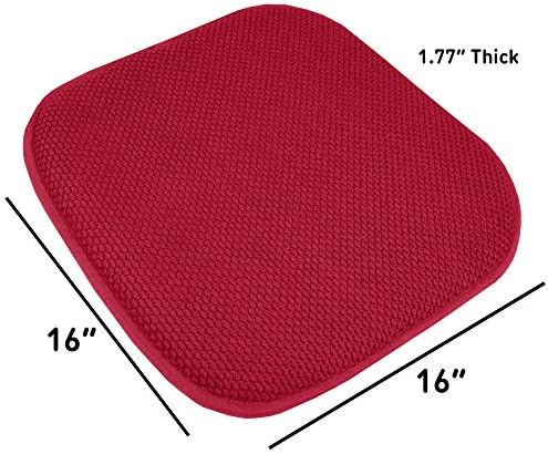 Sweet Home Collection Cushion Memory Foam Chair Pads Honeycomb Nonslip Back - Image 4