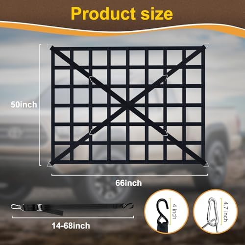 Cargo Net for Pickup Truck Bed, Heavy Duty 1100 lbs Capacity - Image 3