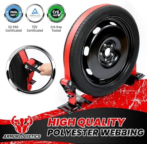 Wheel Chock Tie Down Kit, 4 Pack Heavy Duty Trailer Tire Straps Kit - Image 4